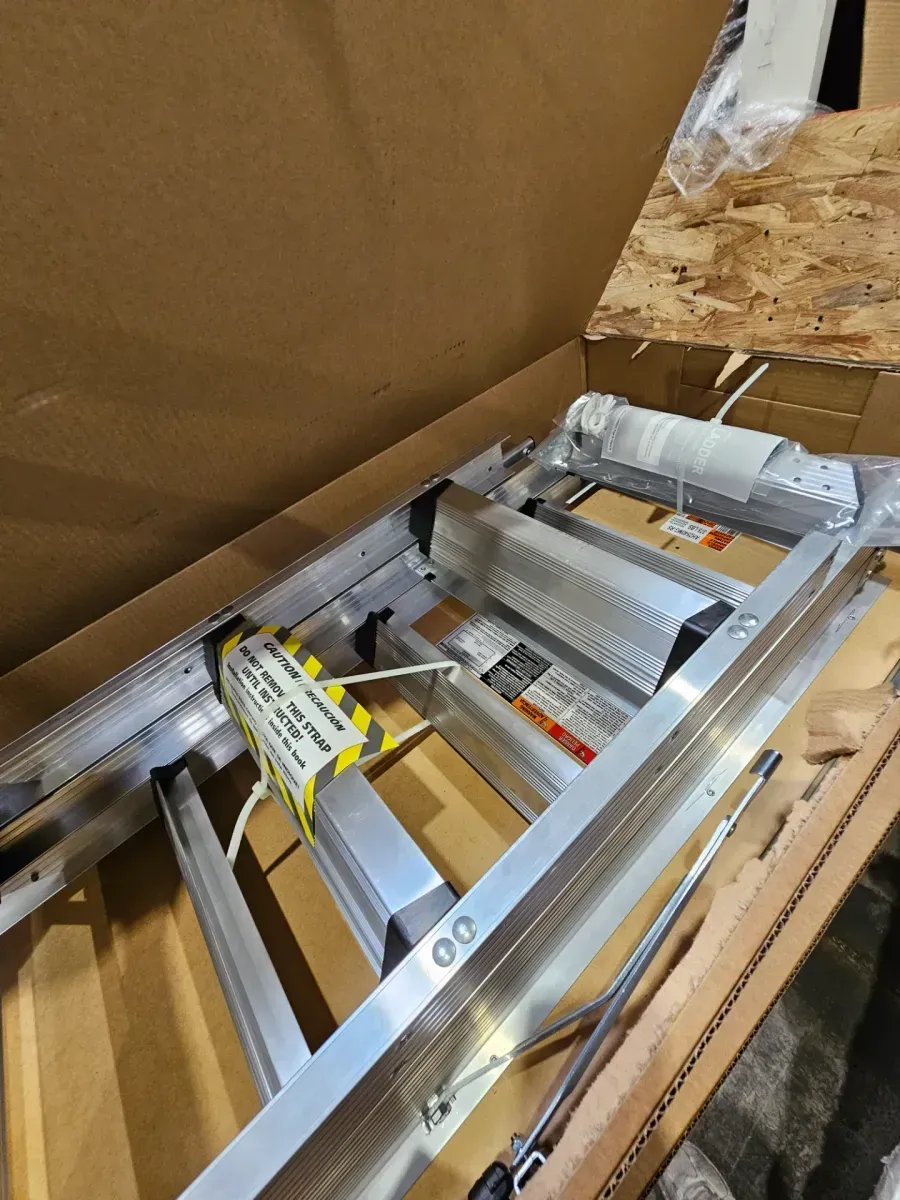 Energy Efficient 7 ft. 8 in. to 10 ft. 3 in., 25.5 in. x 54 in. Insulated Aluminum Attic Ladder, 375 lbs. Load Capacity - image 3