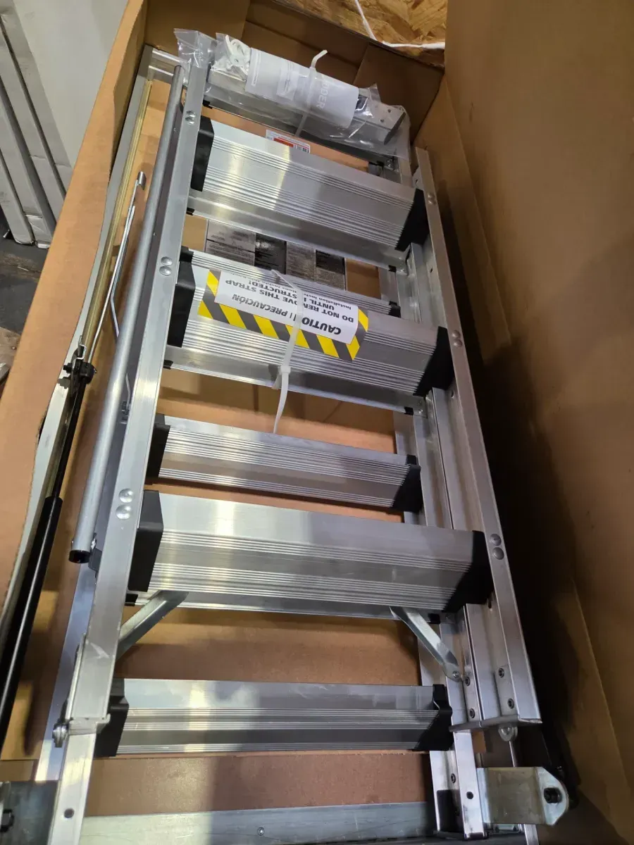 Energy Efficient 7 ft. 8 in. to 10 ft. 3 in., 25.5 in. x 54 in. Insulated Aluminum Attic Ladder, 375 lbs. Load Capacity - image 3