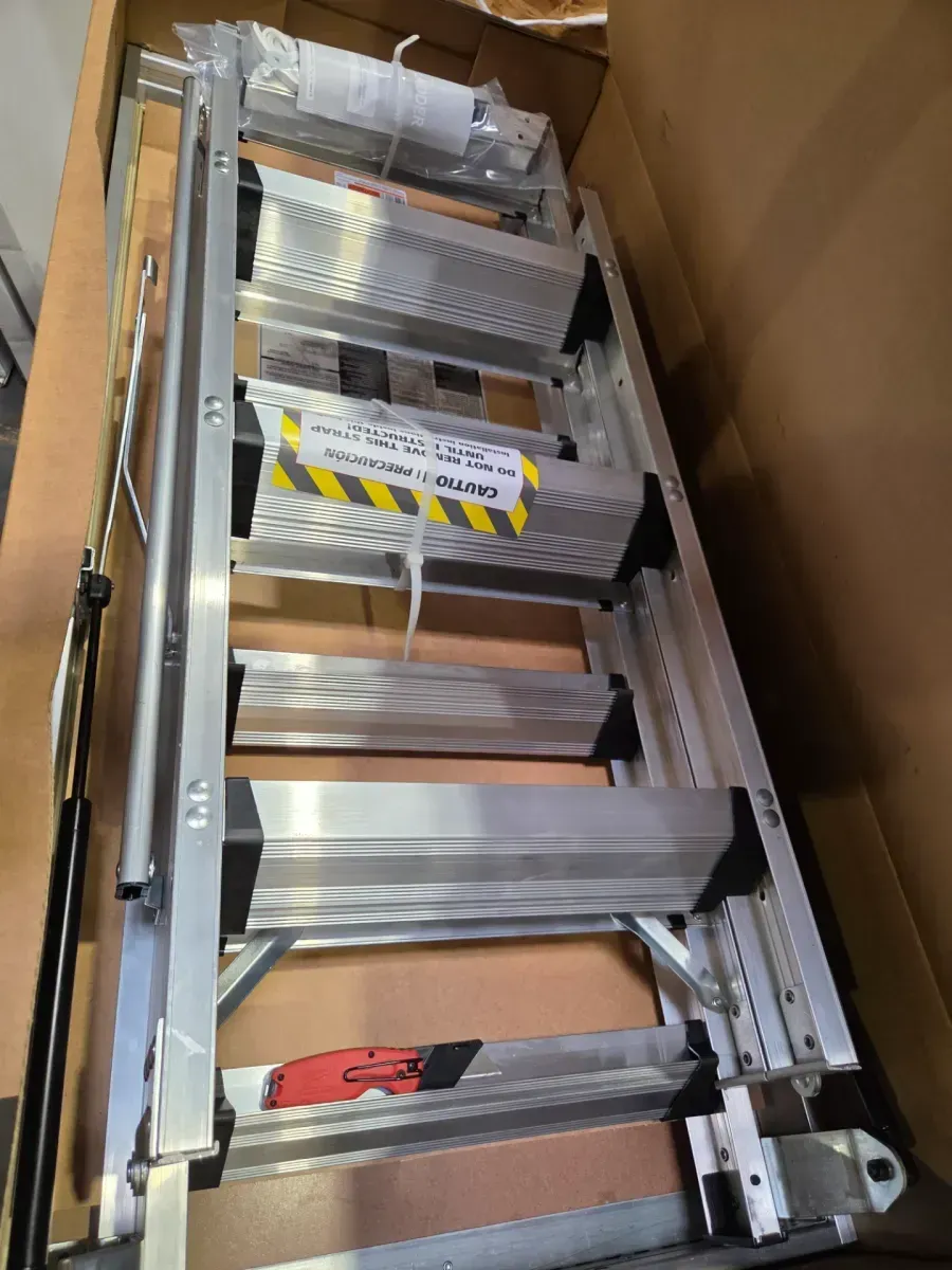 Energy Efficient 7 ft. 8 in. to 10 ft. 3 in., 25.5 in. x 54 in. Insulated Aluminum Attic Ladder, 375 lbs. Load Capacity - image 2