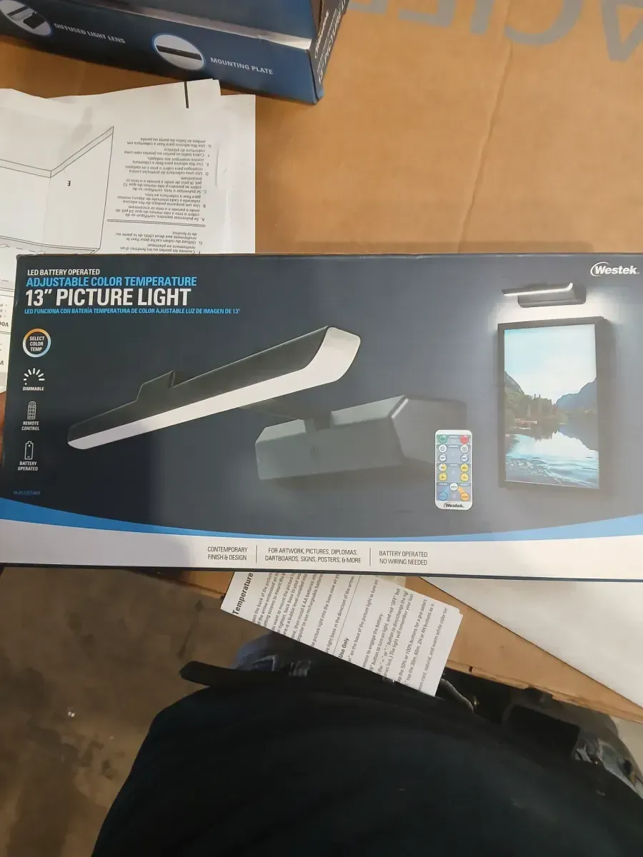 Matte Black 13 in. LED Adjustable White Picture Light - image 2