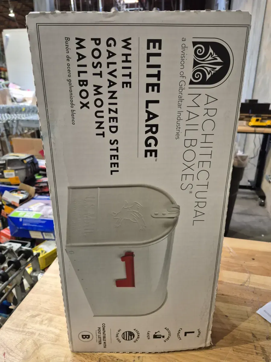 Elite White, Large, Steel, Post Mount Mailbox - image 3