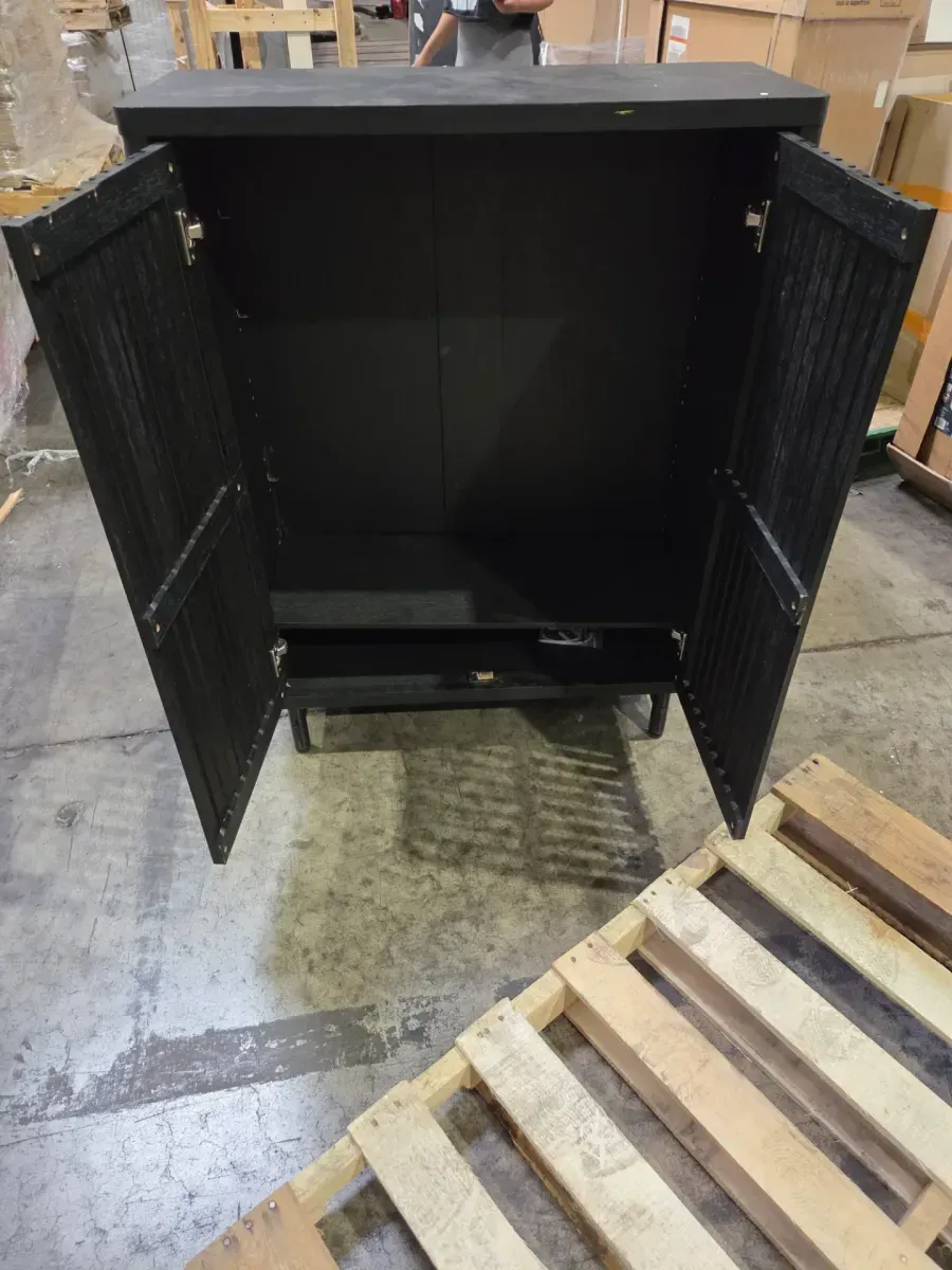 23.5 in. W Bathroom Floor Storage Linen Cabinet Double Door Kitchen Cupboard Shoe Cabinet Brown - image 2