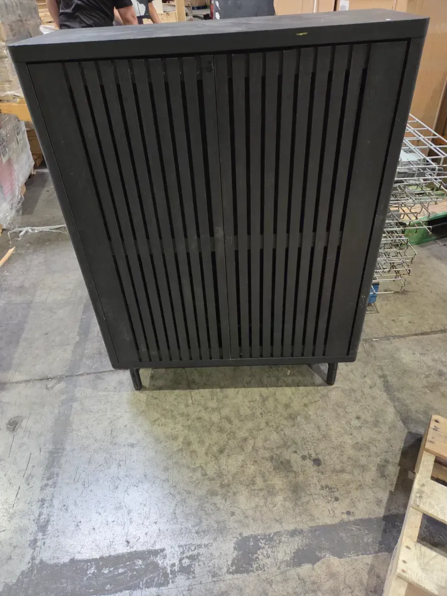 23.5 in. W Bathroom Floor Storage Linen Cabinet Double Door Kitchen Cupboard Shoe Cabinet Brown - image 3