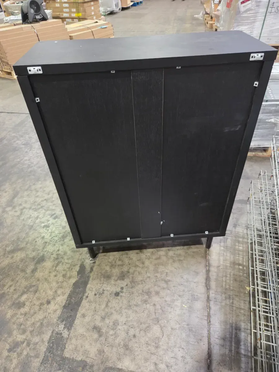 23.5 in. W Bathroom Floor Storage Linen Cabinet Double Door Kitchen Cupboard Shoe Cabinet Brown - image 4