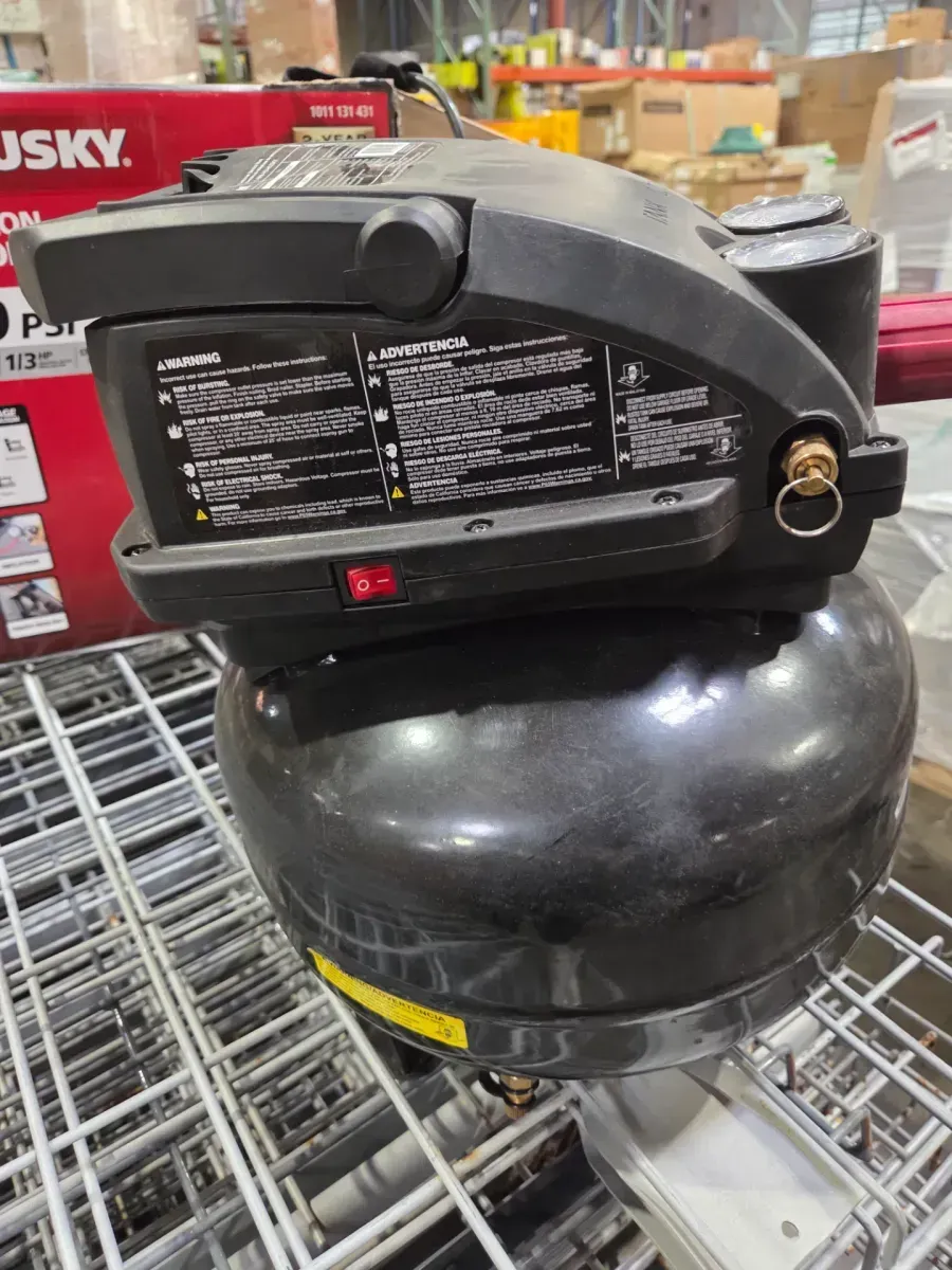 3 Gal. 120 PSI Portable Electric Oil-Free Light Duty Pancake Air Compressor with Fold Down Handle and 1-Quick Coupler - image 3