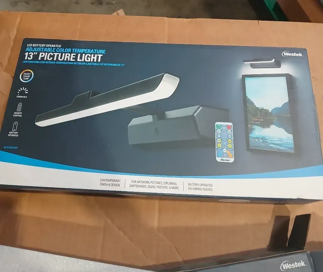 Matte Black 13 in. LED Adjustable White Picture Light - image 2