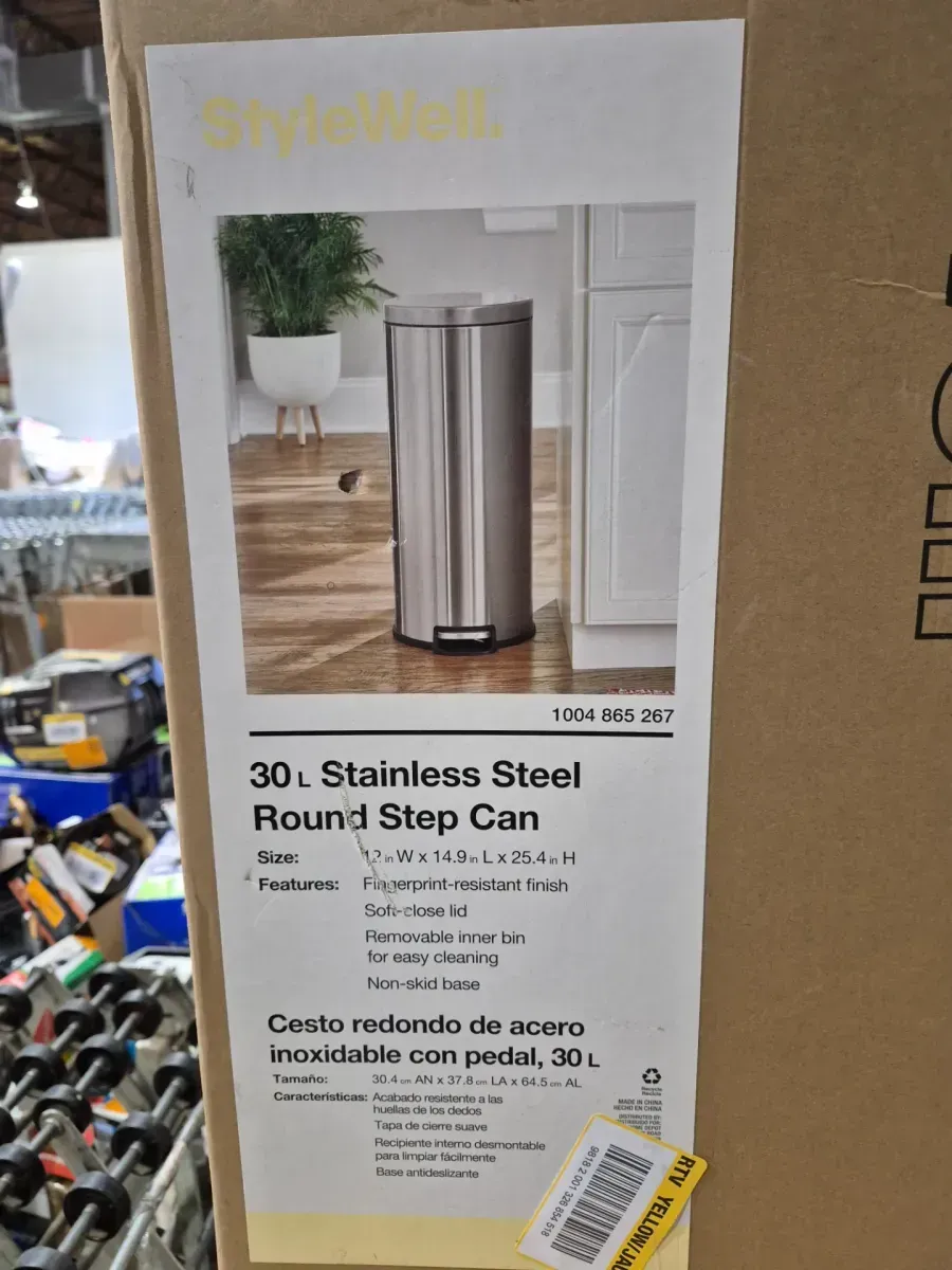 8 Gal. Stainless Steel Round Step-On Trash Can - image 2