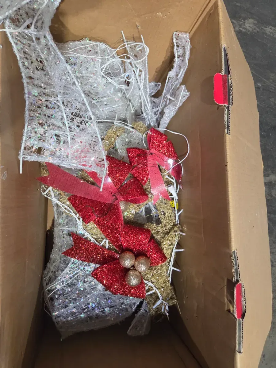 3-Piece 6. 5ft Silver Lighted Christmas Deer Set Outdoor Yard Decoration w/ 385 LED Lights, Stakes - image 2