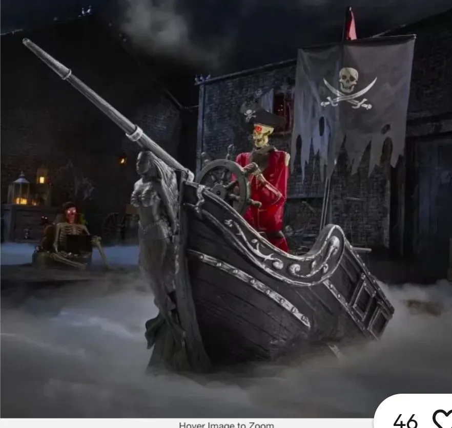 9.5 Ft Dead Water Giant Animated LED Pirate Ship Home Depot - image 1