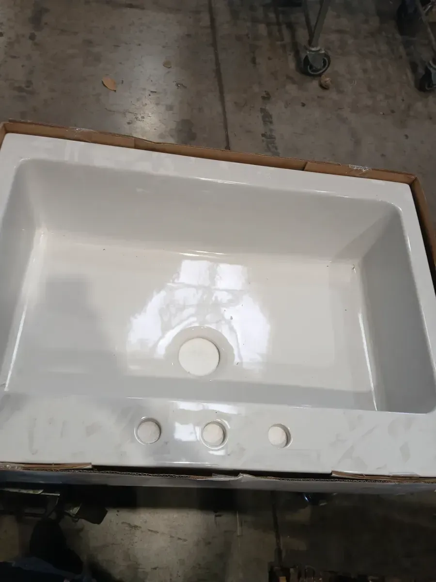 Jackson 33 in. 3-Hole Drop-in Single Bowl Crisp White Fireclay Kitchen Sink - image 2