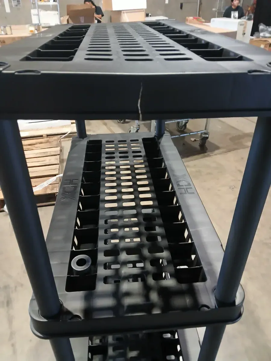 *** damage Black 24 in. x 56.25 in. x 36 in. Knect-A-Shelf 3-Tier Plastic Light Duty Interlocking Storage Shelving Unit - image 3