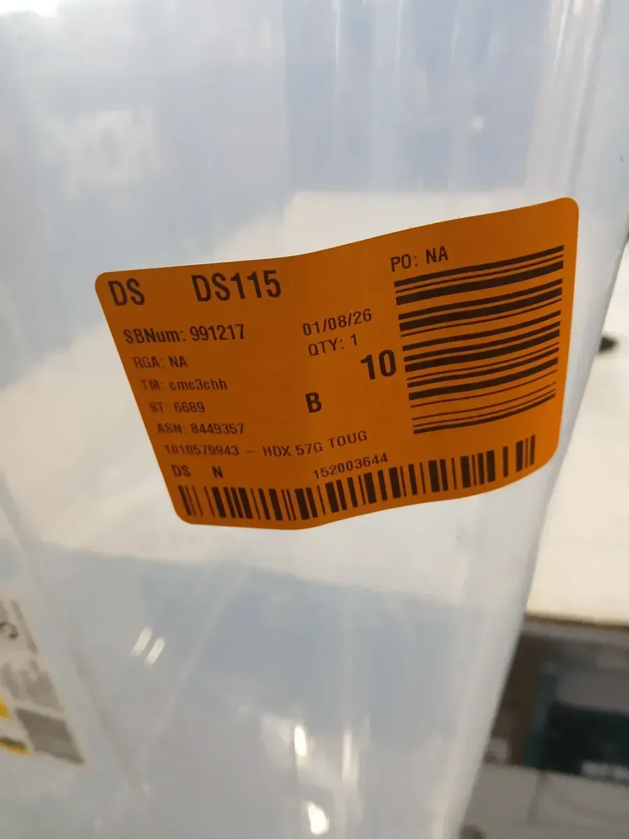 57 Gal. Tough Storage Tote in Clear with Yellow Lid - image 3