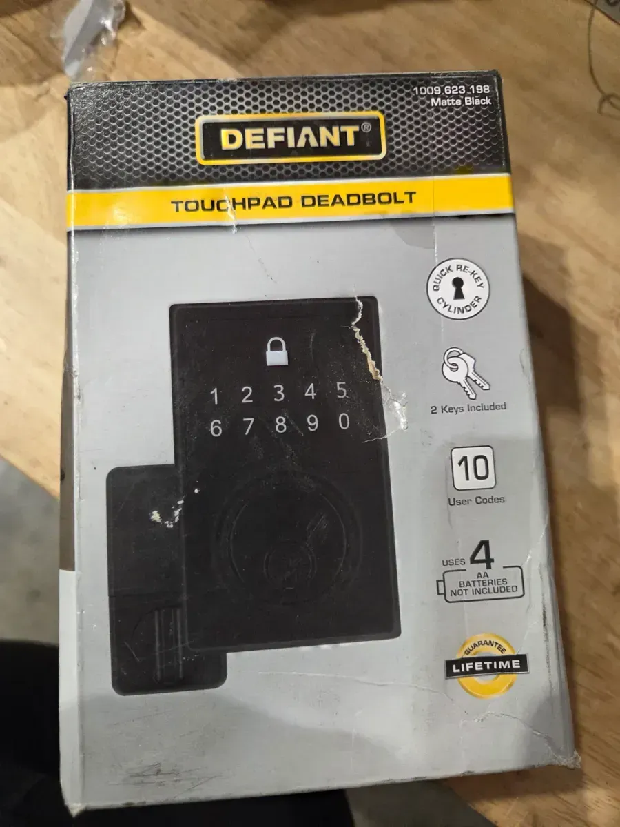 Defiant Square Matte Black Compact Touch Electronic Single Cylinder Deadbolt - image 6