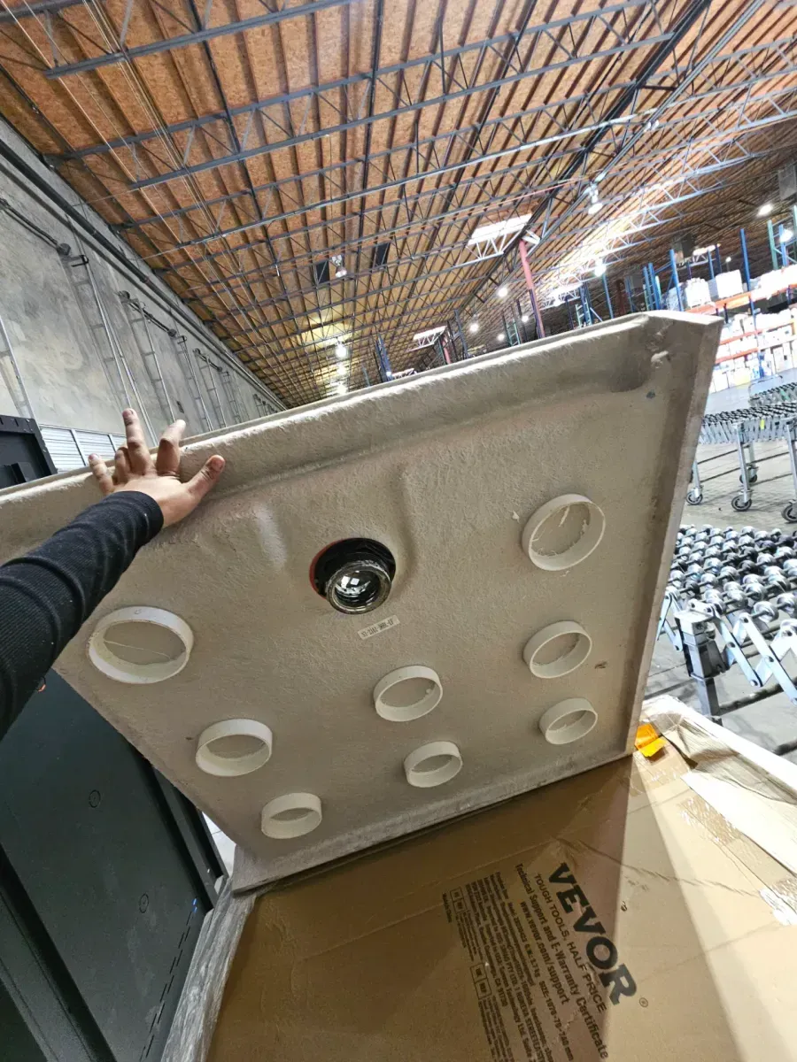 36 in. L x 36 in. W Corner Acrylic Shower Pan Base in Glossy Black w/ Left Hand Drain Drain Included - image 4