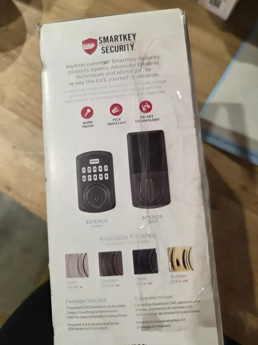 Kwikset Powerbolt 250 10-Button Keypad Venetian Bronze Transitional Electronic Deadbolt Door Lock - image 7