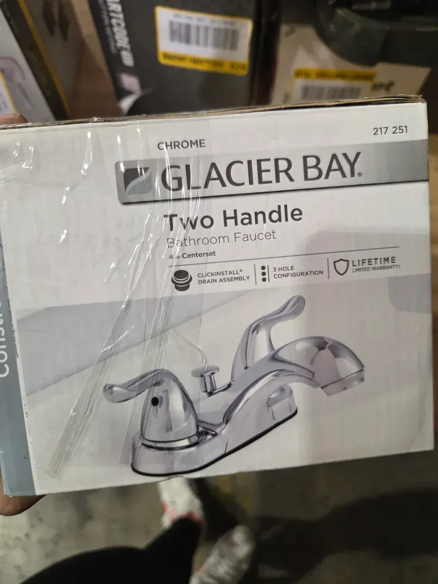 Constructor 4 in. Centerset Double-Handle Low-Arc Bathroom Faucet in Polished Chrome - image 6