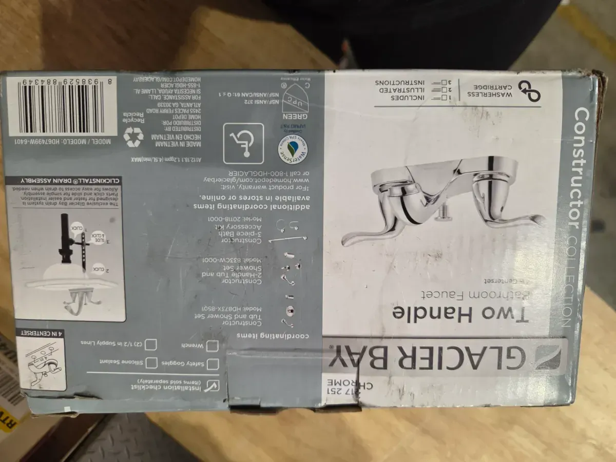 Constructor 4 in. Centerset Double-Handle Low-Arc Bathroom Faucet in Polished Chrome - image 5