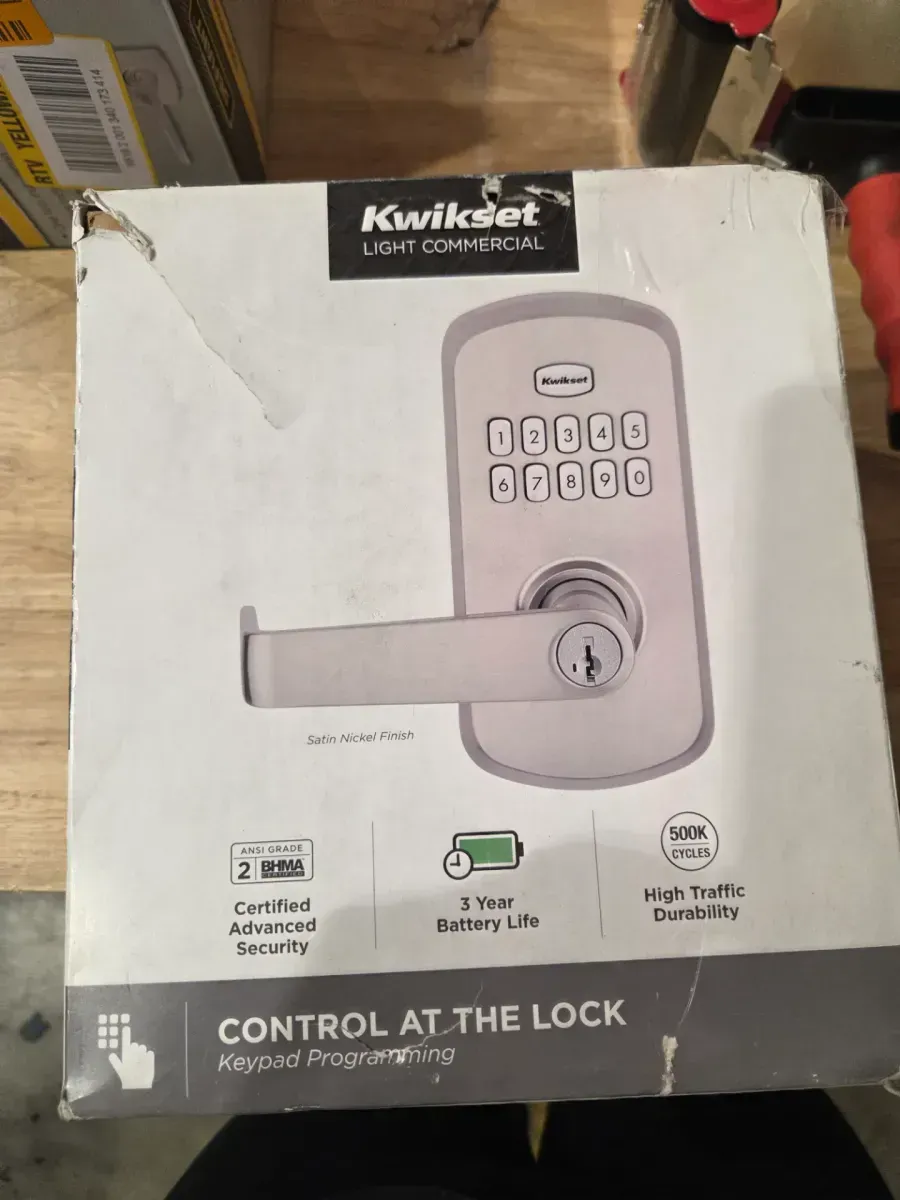SmartCode 955 Satin Nickel Light Commercial Electronic Keypad Deadbolt with Kingston Handle For High Traffic Durability - image 9