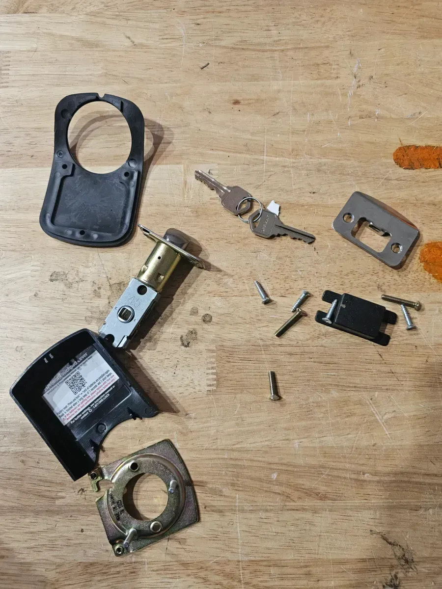 Compact Touch Satin Nickel Electronic Touchpad Keyed Entry Door Handle with Freedom Style Lever - image 3