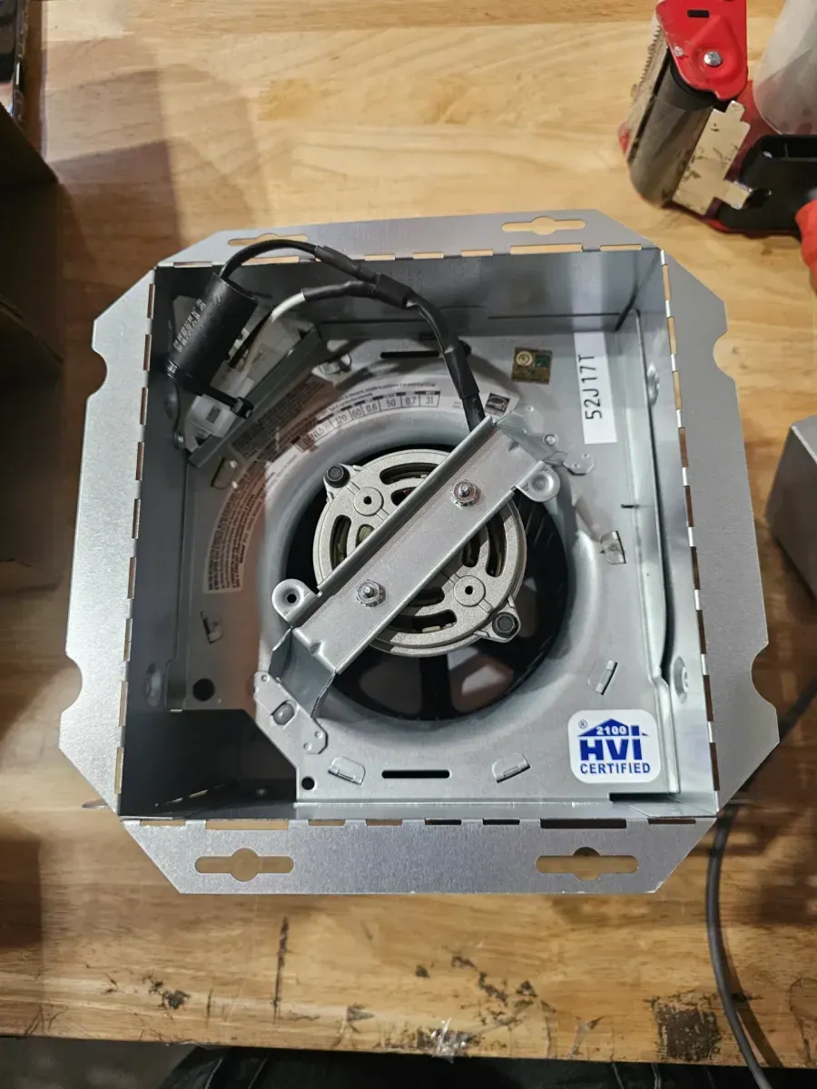 Broan-NuTone Roomside Series, White, 50 CFM, No Cut- Roomside Installation Bathroom Fan with Light, ENERGY STAR, Bathroom Exhaust Fan - image 3