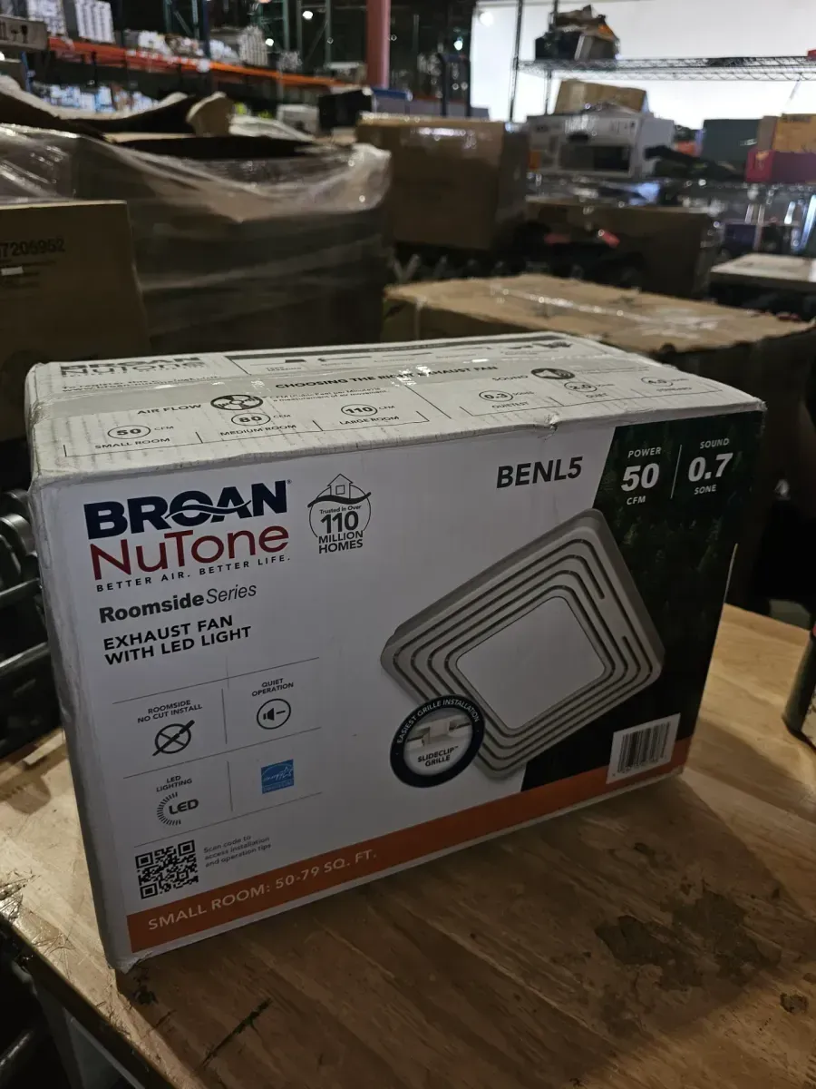 Broan-NuTone Roomside Series, White, 50 CFM, No Cut- Roomside Installation Bathroom Fan with Light, ENERGY STAR, Bathroom Exhaust Fan - image 6