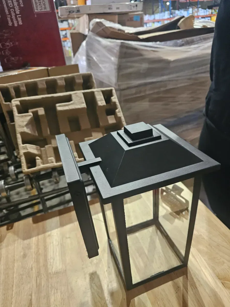 1-Light 12 in. Black Hardwired Transitional Outdoor Wall Light Lantern Porch Sconce with Clear Glass - image 5