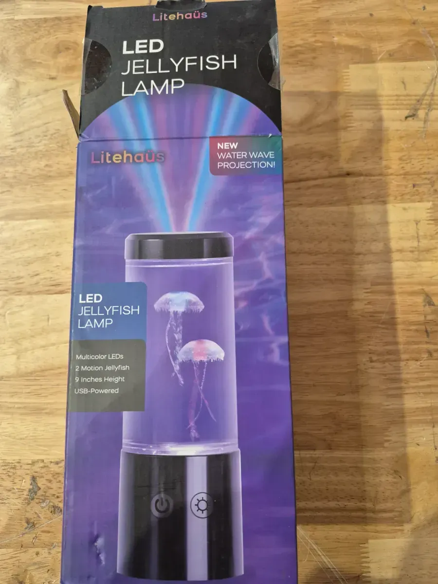 9 in. Black Indoor Jellyfish Table Lamp with RGB LED - image 2