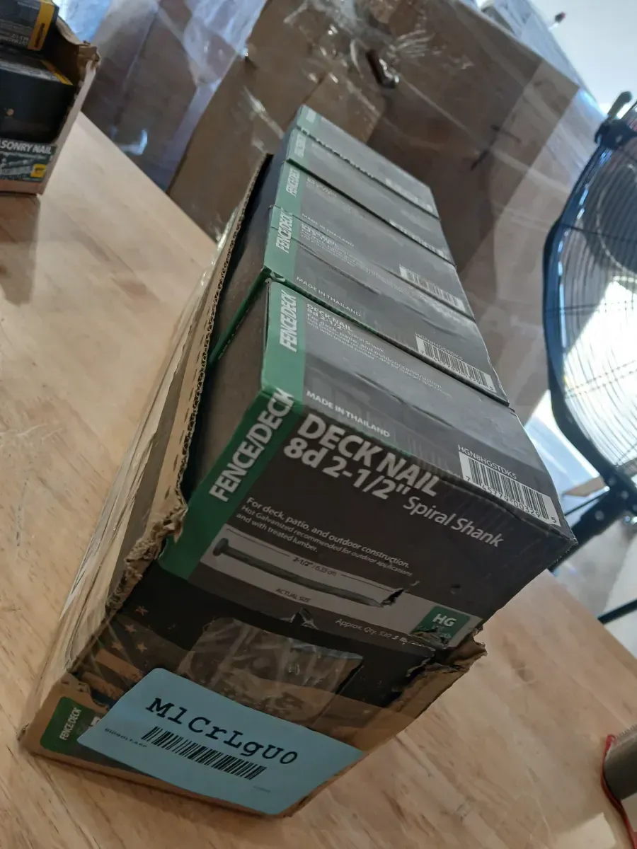 Huttig-Grip 8d 2-1/2" Spiral Shank Hot Galvanized Deck Nails, 5 lb Box - image 2