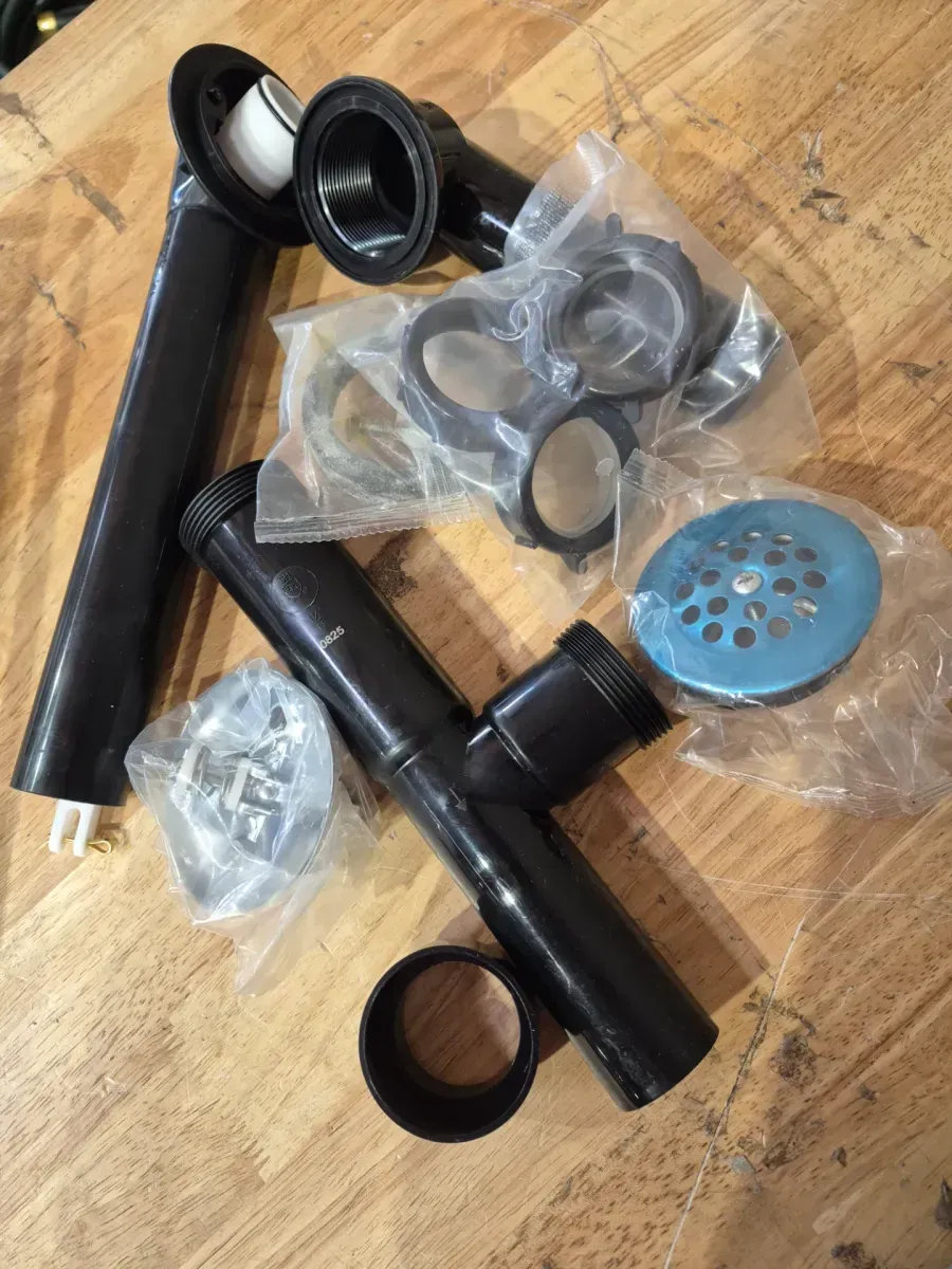 Trip Lever 1-1/2 in. Black Poly Pipe Bath Waste and Overflow Drain in Chrome - image 4