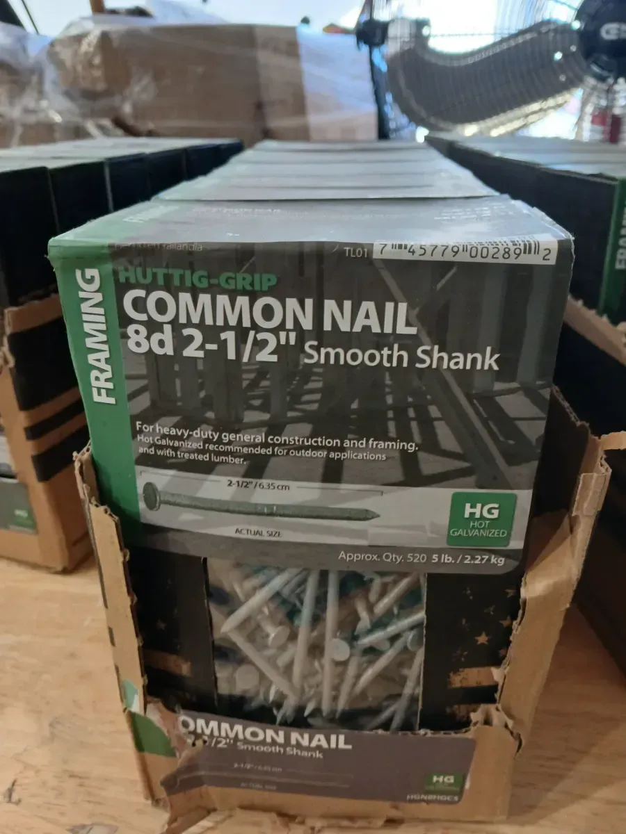 Huttig-Grip 8d 2-1/2" Hot Galvanized Common Nails, 5 lb Box - image 2