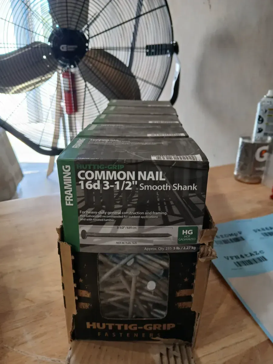 Huttig-Grip 16d 3-1/2" Hot Galvanized Smooth Shank Common Nails, 5 lb Box - image 2