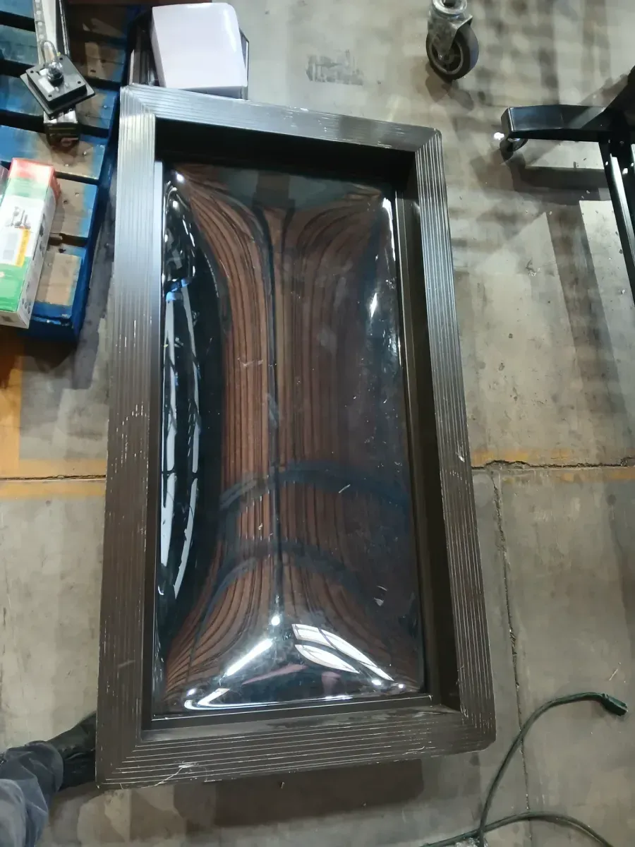 ***minor dents and minor crack on glass Gordon 22-1/4 in. x 46-1/4 Fixed Bronze Fixed Self Flashing Skylight - image 3