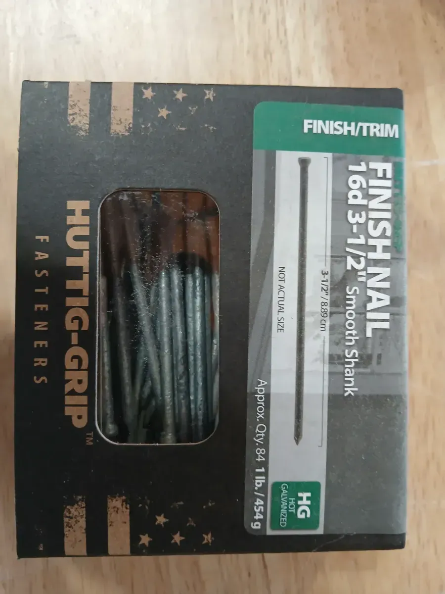 Huttig-Grip 16d 3-1/2" Smooth Shank Hot Galvanized Finish Nails (1 lb Box) - image 1