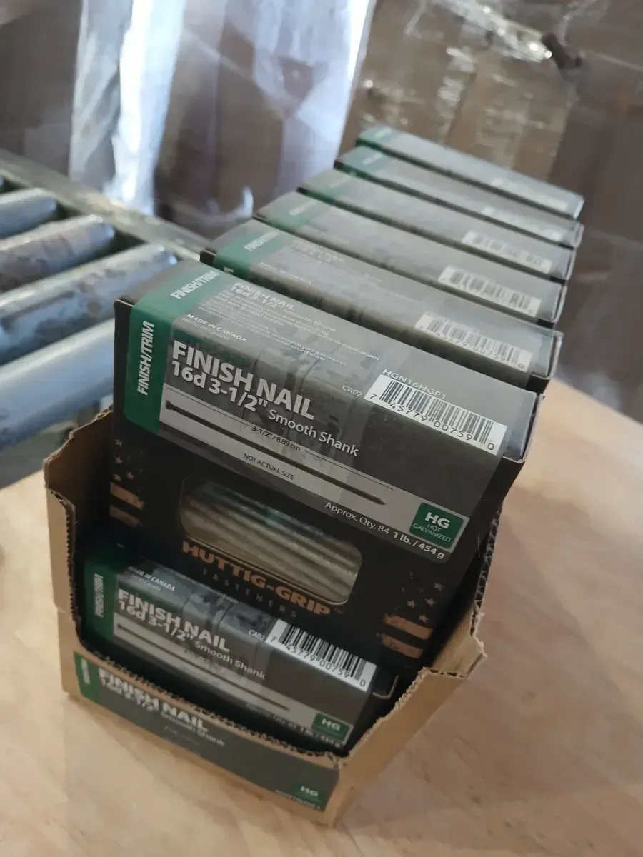 Huttig-Grip 16d 3-1/2" Smooth Shank Hot Galvanized Finish Nails (1 lb Box) - image 2