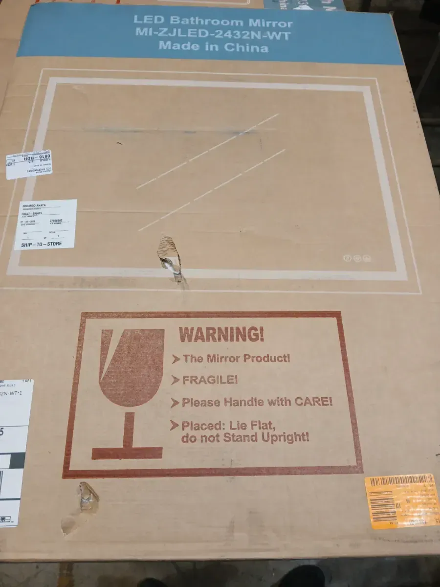 36 in. W x 24 in. H Frameless Rectangular Wall Anti-Fog LED Light Bathroom Vanity Mirror with Backlit and Front Light - image 2