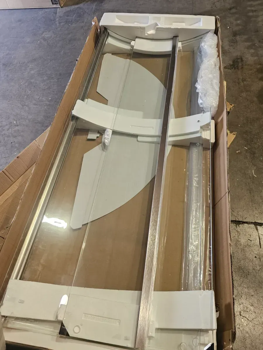 38 in. L x 38 in. W x 72 in. H Corner Shower Kit with Sliding Frameless Shower Door and Shower Pan - image 3