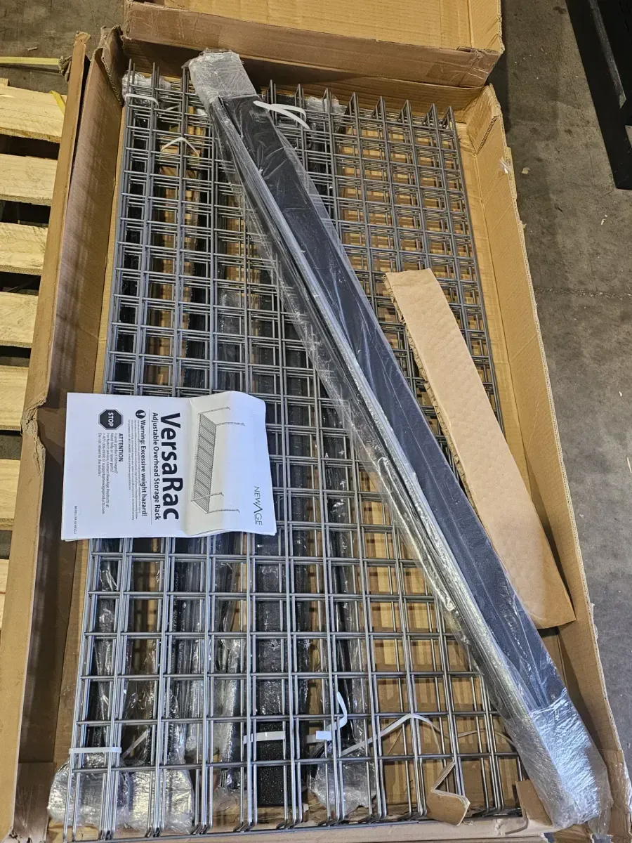 OHK Series 36 in. W x 96 in. D x 22-40 in. H Black Ceiling Mounted Overhead Garage Storage Rack with Accessory Hooks - image 2