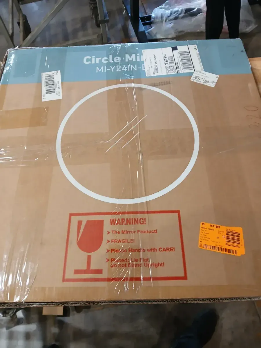 24 in. W x 24 in. H Round Framed Wall for Over Sink, Entryway, Living Room, Bathroom Vanity Mirror in Black  - image 2