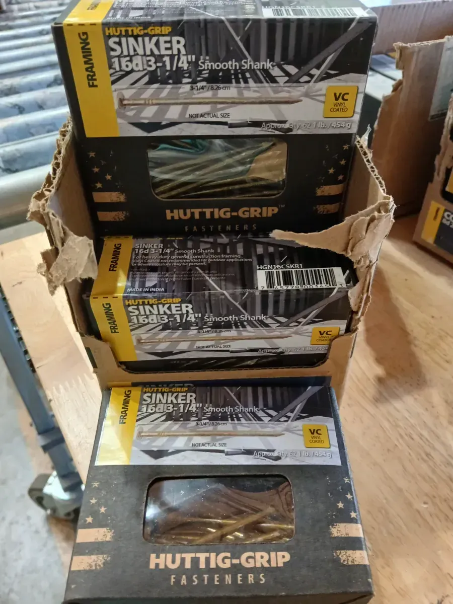 Huttig-Grip Sinker Framing Nails, 16d 3-1/4", Vinyl Coated, 1 lb Box - image 1