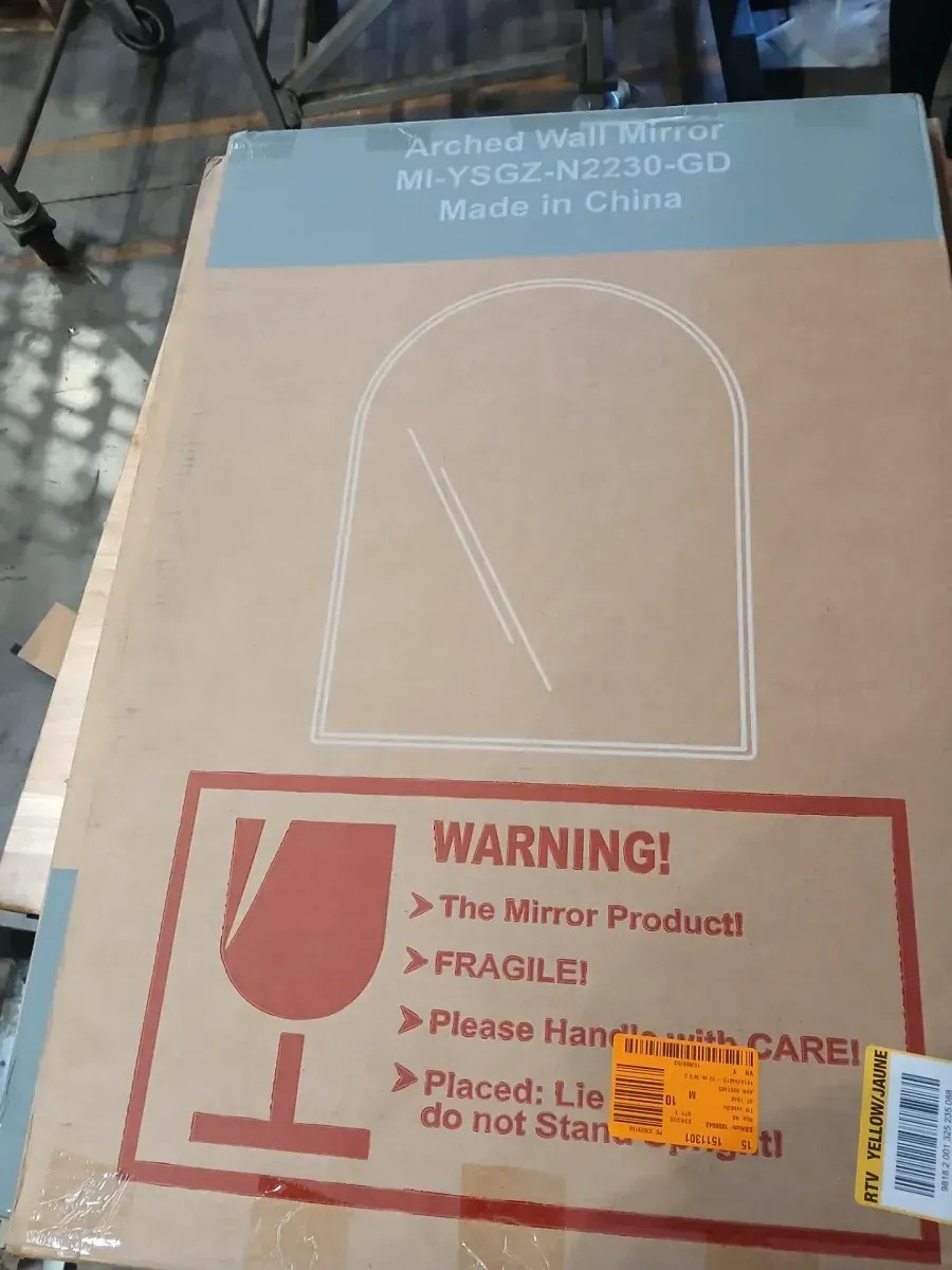 22 in. W x 30 in. H Arched Framed Wall Bathroom Vanity Mirror in Black with Metal Frame - image 2