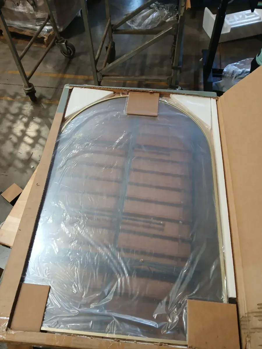 22 in. W x 30 in. H Arched Framed Wall Bathroom Vanity Mirror in Black with Metal Frame - image 3