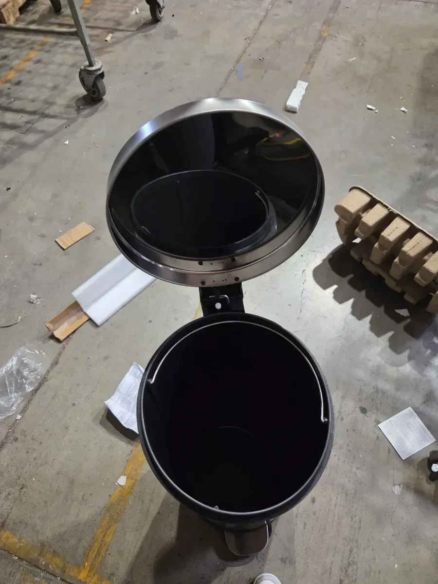 Round Stainless Steel Step Trash Can with Foot Pedal - image 2