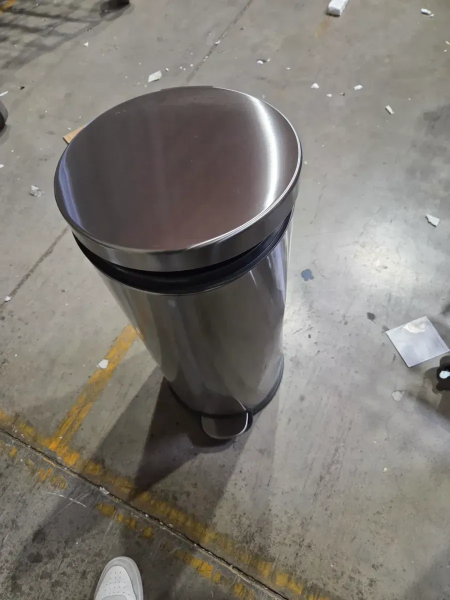 Round Stainless Steel Step Trash Can with Foot Pedal - image 3
