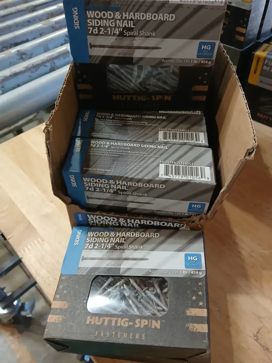 Huttig-Spin 7d 2-1/4" Hot Galvanized Spiral Shank Siding Nails (1 lb Box) - image 1