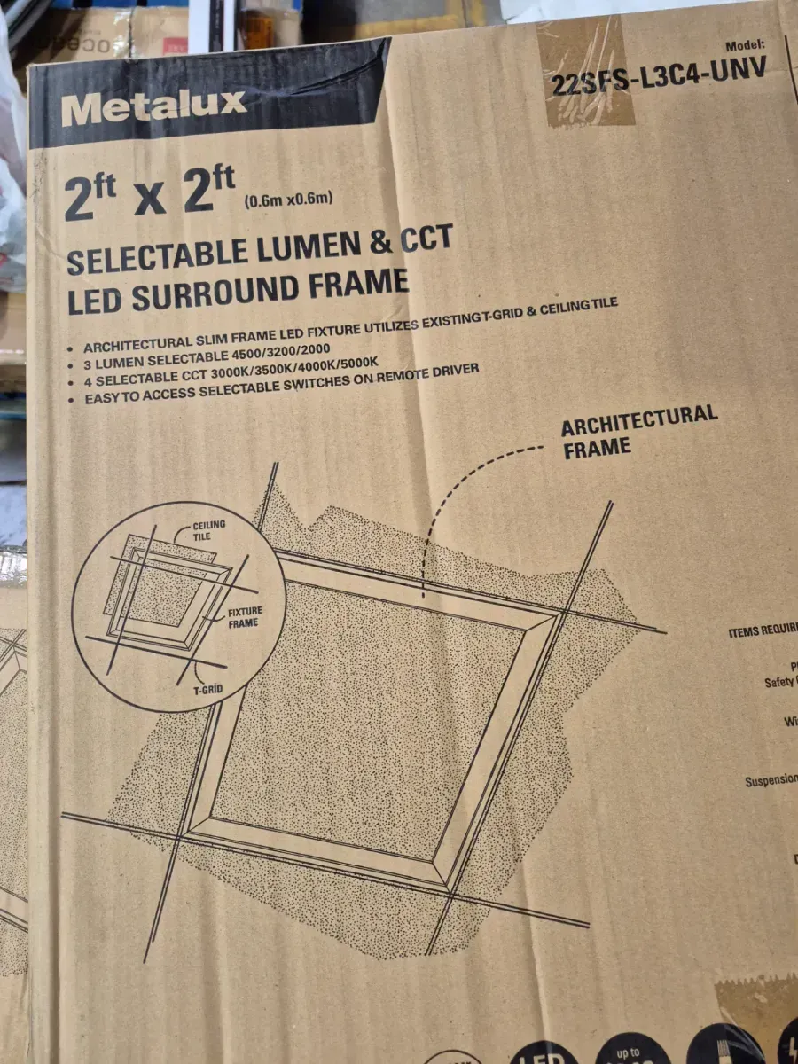 2 x 2 ft. Selectable 4500/3200/2000 Lumens, Integrated LED, Surround Architectural Slim Frame Panel, 4-Selectable CCT - image 3