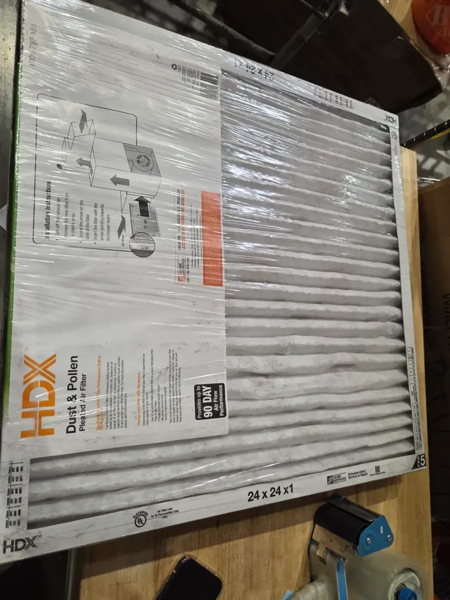 HDX 24x24x1 FPR 5 Dust & Pollen Pleated Air Filter (3-Pack) - image 2