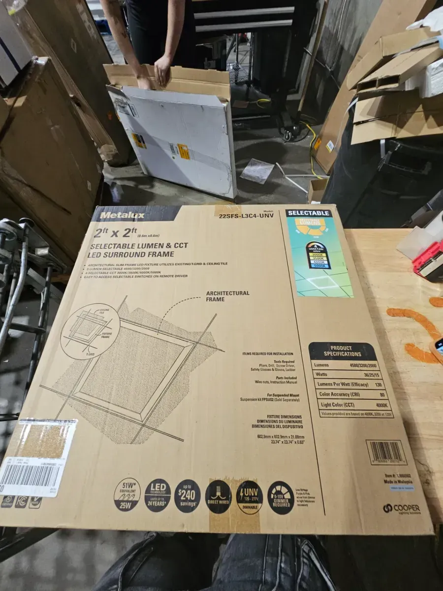 2 x 2 ft. Selectable 4500/3200/2000 Lumens, Integrated LED, Surround Architectural Slim Frame Panel, 4-Selectable CCT - image 5