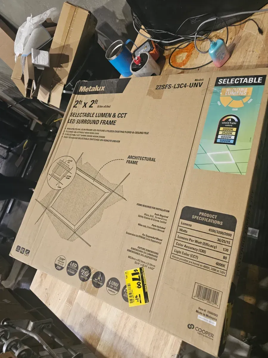 2 x 2 ft. Selectable 4500/3200/2000 Lumens, Integrated LED, Surround Architectural Slim Frame Panel, 4-Selectable CCT - image 5