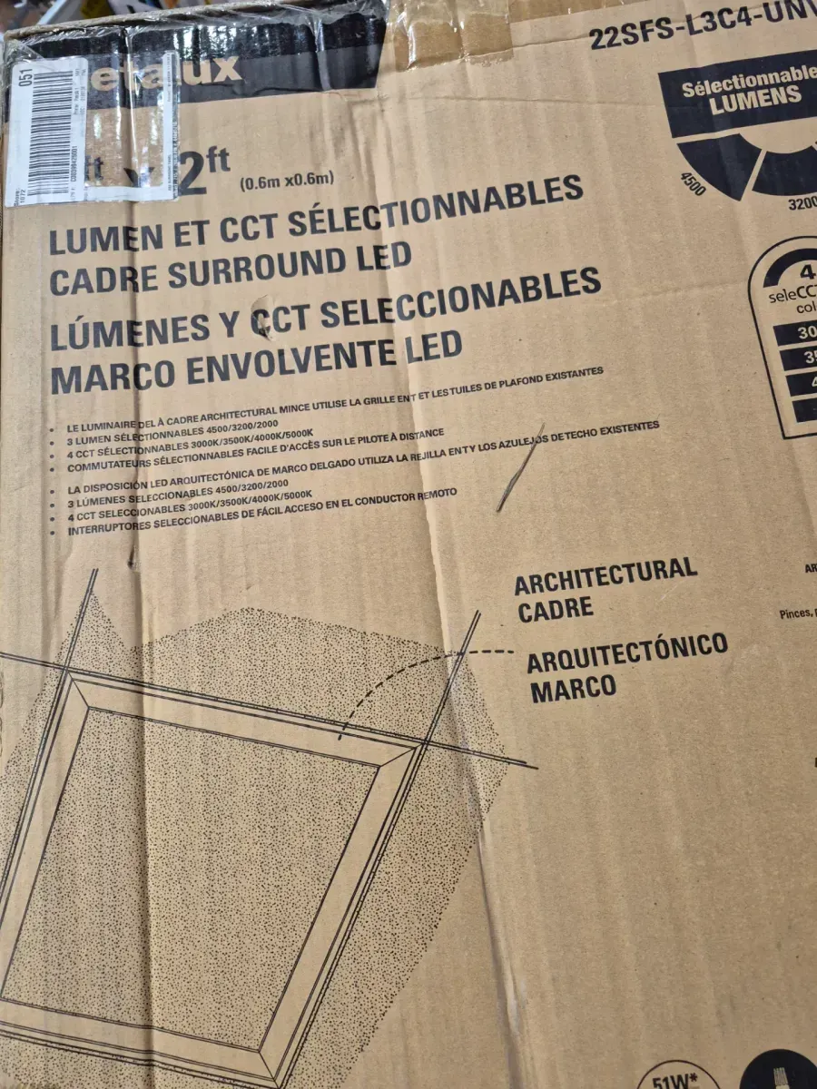 2 x 2 ft. Selectable 4500/3200/2000 Lumens, Integrated LED, Surround Architectural Slim Frame Panel, 4-Selectable CCT - image 3