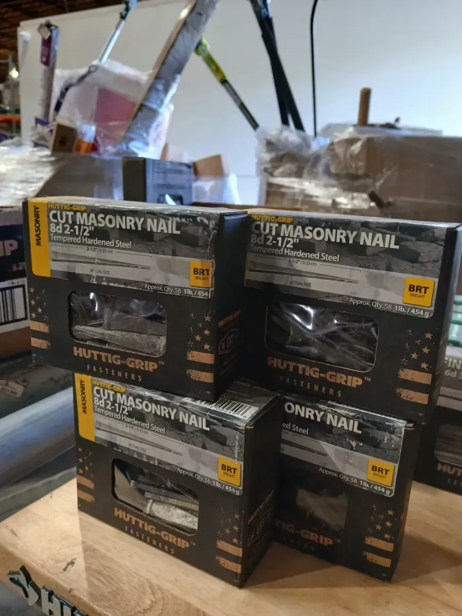 Huttig-Grip 8d 2-1/2" Cut Masonry Nails, Tempered Hardened Steel (1 lb Box) - image 2
